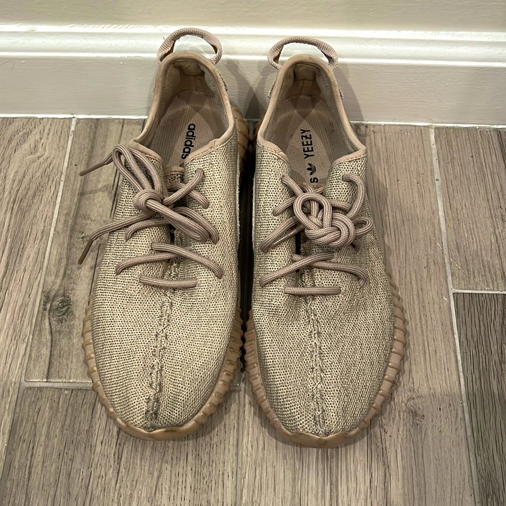 Tan adidas x Yeezy boost sneakers